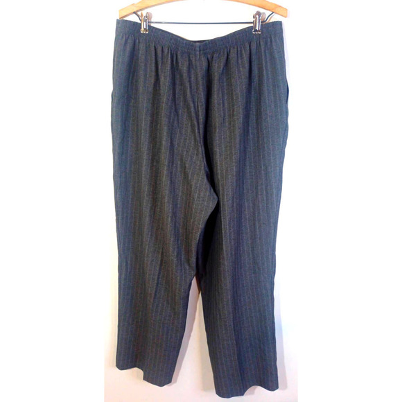 Alfred Dunner Women Sz 16 Gray Striped Pants Comfort Waist Work Office Business - Picture 5 of 7